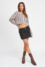 CONTRASTED CABLE KNIT SWEATER TOP - Premium  from Emory Park - Just $46.80! Shop now at Alexi and Gray