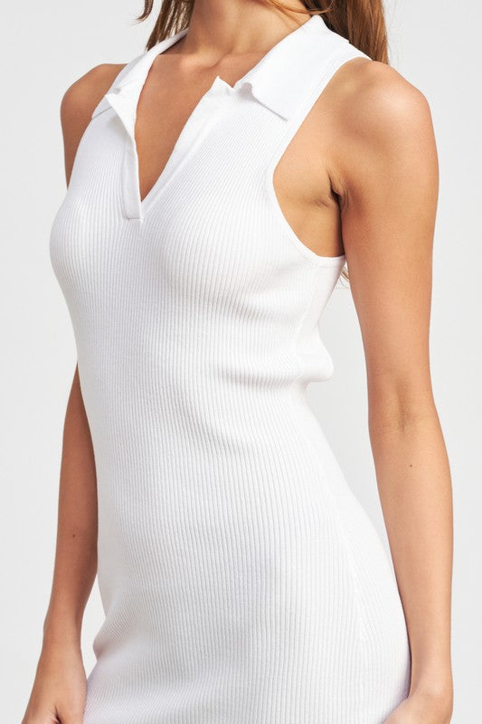 OPEN BACK JOHNNY COLLAR MINI DRESS - Premium  from Emory Park - Just $50.70! Shop now at Alexi and Gray