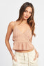 CROPPED SIDE CUT SPAGHETTI STRAP TOP - Premium  from Emory Park - Just $39.00! Shop now at Alexi and Gray