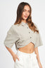 WIDE SLEEVE CROPPED SHIRT - Premium  from Emory Park - Just $50.70! Shop now at Alexi and Gray