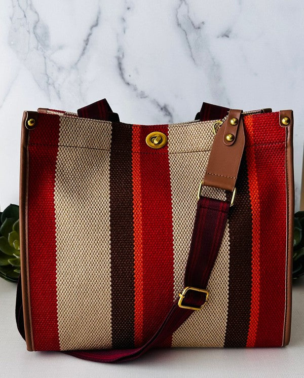 Stripe Tote - Premium  from ClaudiaG Collection - Just $119.60! Shop now at Alexi and Gray