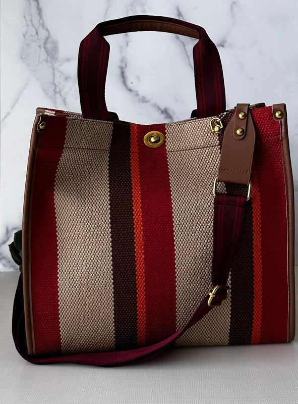 Stripe Tote - Premium  from ClaudiaG Collection - Just $119.60! Shop now at Alexi and Gray
