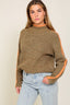 Marled Brown Raglan Sleeve Funnel Neck Sweater - Premium  from Lumiere - Just $45.54! Shop now at Alexi and Gray