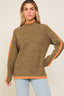 Marled Brown Raglan Sleeve Funnel Neck Sweater - Premium  from Lumiere - Just $45.54! Shop now at Alexi and Gray