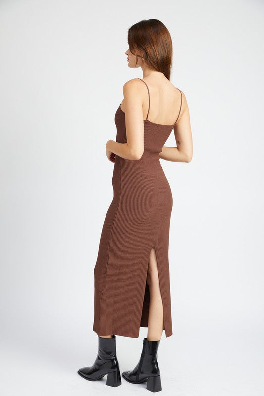 MAXI KNIT RIB DRESS - Premium  from Emory Park - Just $67.60! Shop now at Alexi and Gray
