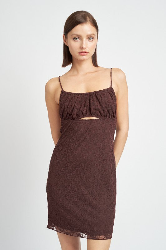 SPAGHETTI STRAP RUCHED BUST MINI DRESS - Premium  from Emory Park - Just $48.10! Shop now at Alexi and Gray