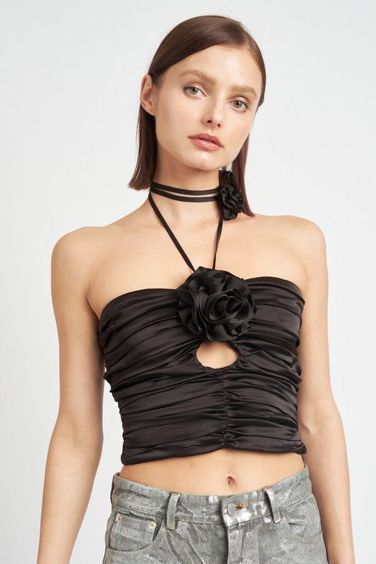 ROSETTE HALTER TUBE TOP - Premium  from Emory Park - Just $49.40! Shop now at Alexi and Gray