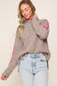 Marled Brown Raglan Sleeve Funnel Neck Sweater - Premium  from Lumiere - Just $45.54! Shop now at Alexi and Gray