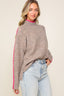 Marled Brown Raglan Sleeve Funnel Neck Sweater - Premium  from Lumiere - Just $45.54! Shop now at Alexi and Gray