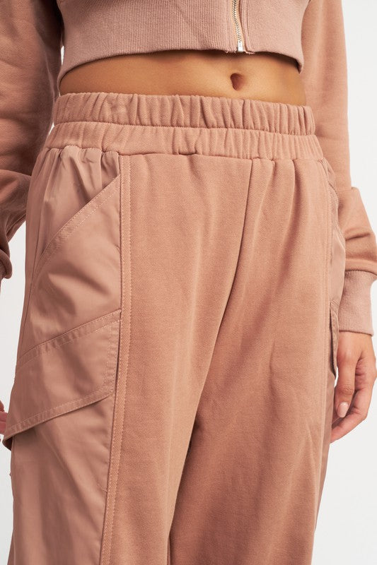 CONTRASTED CARGO JOGGER PANTS - Premium  from Emory Park - Just $59.80! Shop now at Alexi and Gray