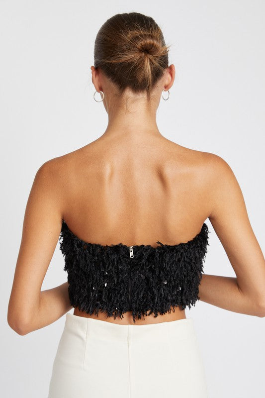 FEATHER TUBE TOP - Premium  from Emory Park - Just $42.90! Shop now at Alexi and Gray