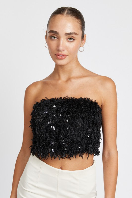 FEATHER TUBE TOP - Premium  from Emory Park - Just $42.90! Shop now at Alexi and Gray