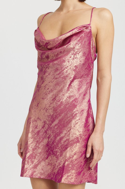 COWL NECK MNI SLIP DRESS - Premium  from Emory Park - Just $52! Shop now at Alexi and Gray