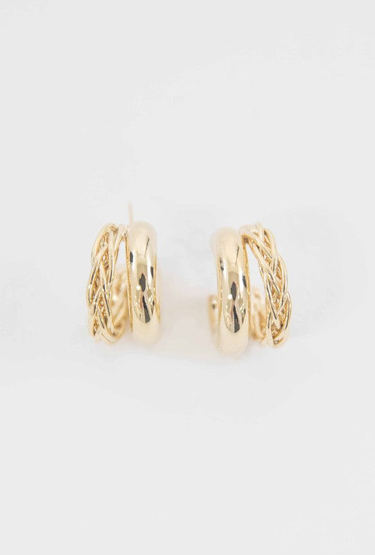 Chunky Braided Hoop Earrings - Premium  from Lovoda - Just $16.64! Shop now at Alexi and Gray