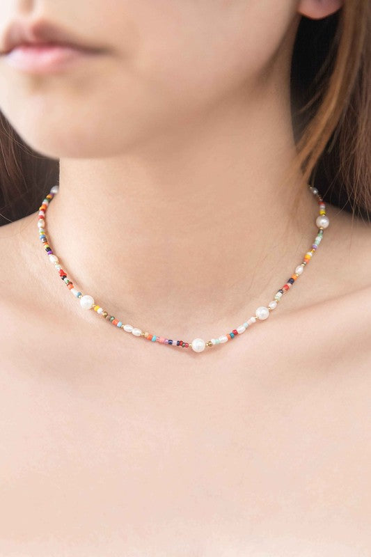 Festive Beaded Pearl Necklace - Premium  from Lovoda - Just $18.72! Shop now at Alexi and Gray