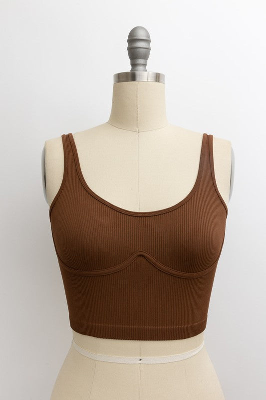 Ribbed Underline Seams Brami Top - Premium  from Leto Accessories - Just $18! Shop now at Alexi and Gray