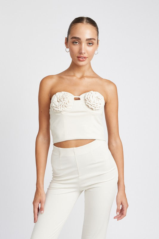 ROSETTE BUSTIER TOP - Premium  from Emory Park - Just $49.40! Shop now at Alexi and Gray