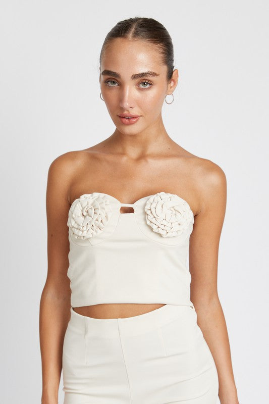 ROSETTE BUSTIER TOP - Premium  from Emory Park - Just $49.40! Shop now at Alexi and Gray