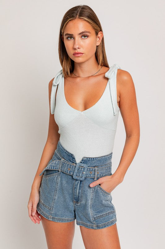 Strap Tie Bodysuit - Premium  from LE LIS - Just $24.14! Shop now at Alexi and Gray