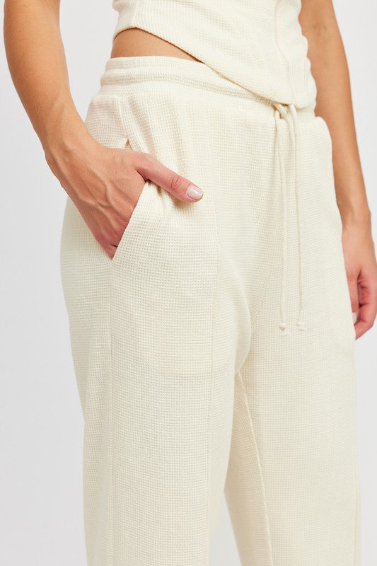 HIGH WAIST PANTS WITH DRAWSTRINGS - Premium  from Emory Park - Just $46.80! Shop now at Alexi and Gray