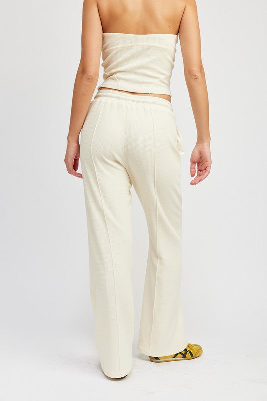 HIGH WAIST PANTS WITH DRAWSTRINGS - Premium  from Emory Park - Just $46.80! Shop now at Alexi and Gray