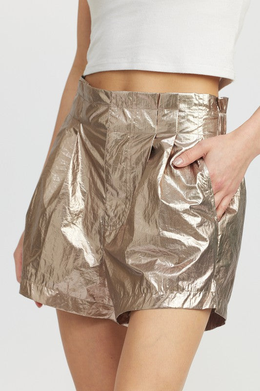 PAPERBAG METALLIC SHORTS - Premium  from Emory Park - Just $41.60! Shop now at Alexi and Gray