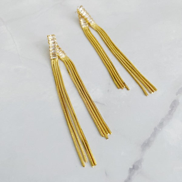 Chain Waterfall From Shine Earrings - Premium  from Ellison and Young - Just $24.70! Shop now at Alexi and Gray