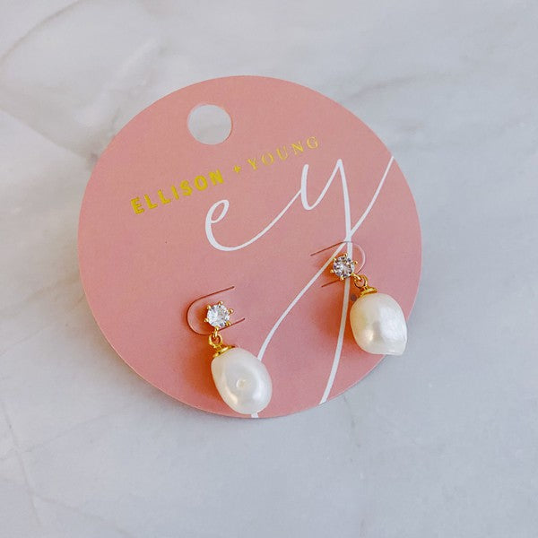Classy Freshwater Pearl Dangle Earrings - Premium  from Ellison and Young - Just $22.10! Shop now at Alexi and Gray