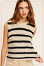 Chunky Stripe Sleeveless Sweater Top - Premium  from La Miel - Just $32.80! Shop now at Alexi and Gray