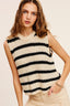 Chunky Stripe Sleeveless Sweater Top - Premium  from La Miel - Just $32.80! Shop now at Alexi and Gray