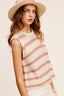 Chunky Stripe Sleeveless Sweater Top - Premium  from La Miel - Just $32.80! Shop now at Alexi and Gray