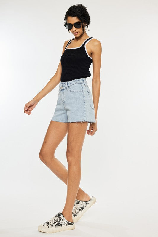 High Rise Crossover WB Shorts - Premium  from Kan Can USA - Just $52.92! Shop now at Alexi and Gray