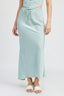 TIE FRONT SATIN MIDI SKIRT - Premium  from Emory Park - Just $43.40! Shop now at Alexi and Gray