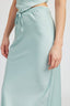 TIE FRONT SATIN MIDI SKIRT - Premium  from Emory Park - Just $43.40! Shop now at Alexi and Gray