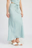 TIE FRONT SATIN MIDI SKIRT - Premium  from Emory Park - Just $43.40! Shop now at Alexi and Gray