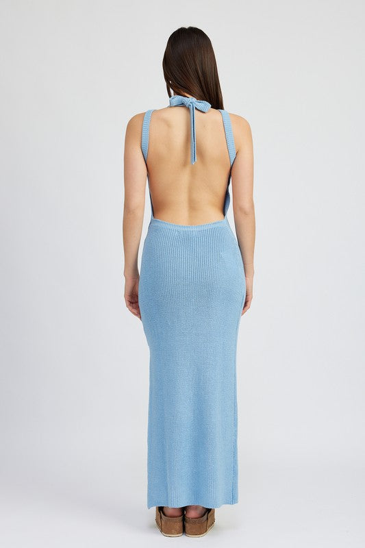 HALTER NECK MAXI DRESS WITH OPEN BACK - Premium  from Emory Park - Just $62.40! Shop now at Alexi and Gray
