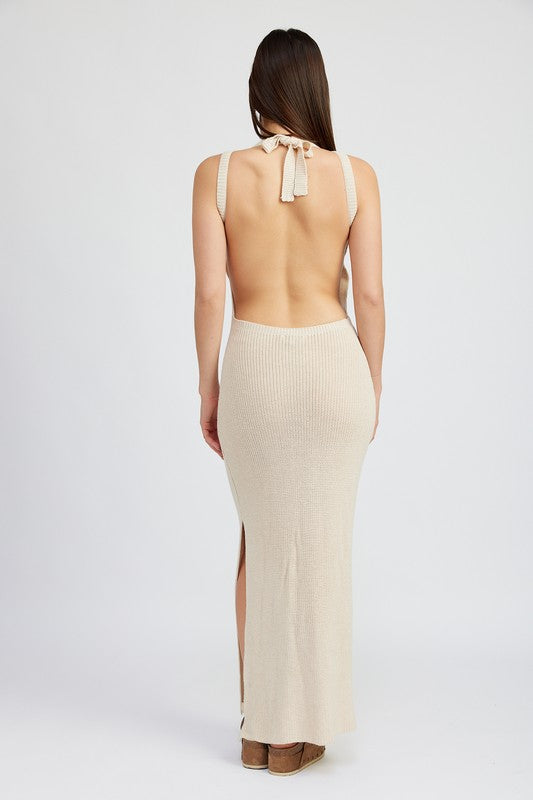 HALTER NECK MAXI DRESS WITH OPEN BACK - Premium  from Emory Park - Just $62.40! Shop now at Alexi and Gray
