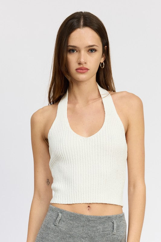 RIBBED HALTER NECK TOP - Premium  from Emory Park - Just $41.60! Shop now at Alexi and Gray
