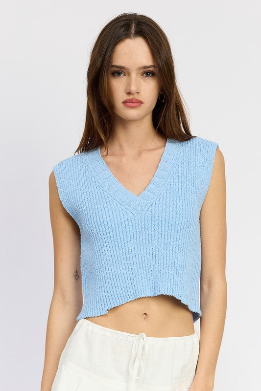 CROP VEST STYLE TOP - Premium  from Emory Park - Just $46.80! Shop now at Alexi and Gray