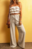 Beige Viscose Linen floor length wide leg pants - Premium  from EG fashion - Just $53.94! Shop now at Alexi and Gray