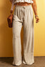 Beige Viscose Linen floor length wide leg pants - Premium  from EG fashion - Just $53.94! Shop now at Alexi and Gray