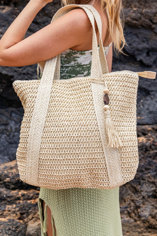 Izola Carry All Tassel Tote - Premium  from Aili's Corner - Just $43! Shop now at Alexi and Gray