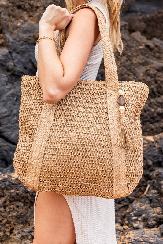 Izola Carry All Tassel Tote - Premium  from Aili's Corner - Just $43! Shop now at Alexi and Gray