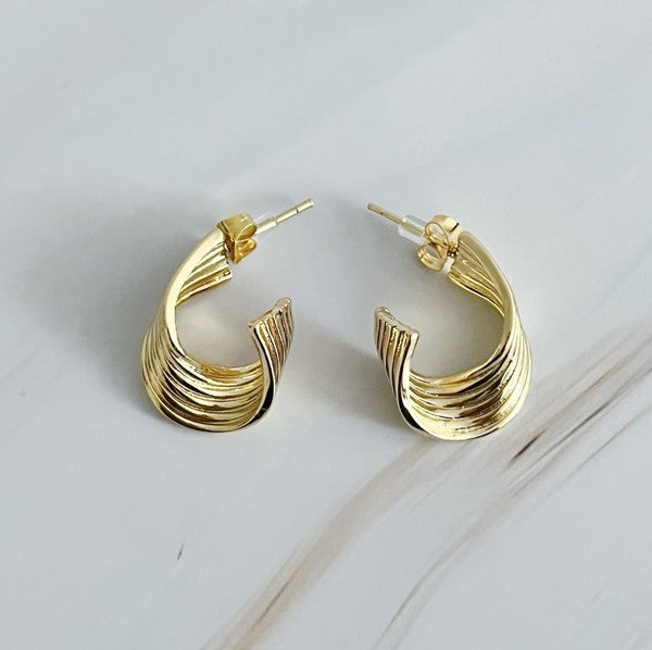 Wave Twisted Hoop Earrings - Premium  from Ellison and Young - Just $22.10! Shop now at Alexi and Gray