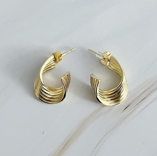 Wave Twisted Hoop Earrings - Premium  from Ellison and Young - Just $22.10! Shop now at Alexi and Gray