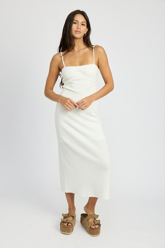 WAFLE KNIT MIDI DRESS - Premium  from Emory Park - Just $54.60! Shop now at Alexi and Gray