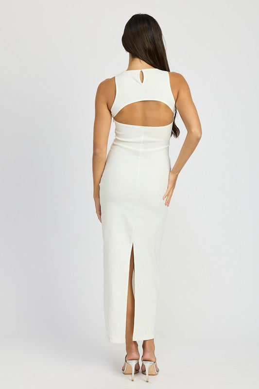 SLEEVELESS CUT OUT MIDI DRESS - Premium  from Emory Park - Just $54.60! Shop now at Alexi and Gray
