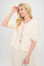 Made in USA Linen Puff Sleeve Top w Front Bow - Premium  from Renee C. - Just $83.20! Shop now at Alexi and Gray