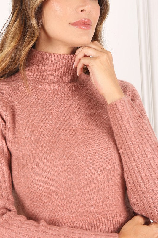 Crop mock neck sweater - Premium  from Lilou - Just $39.80! Shop now at Alexi and Gray