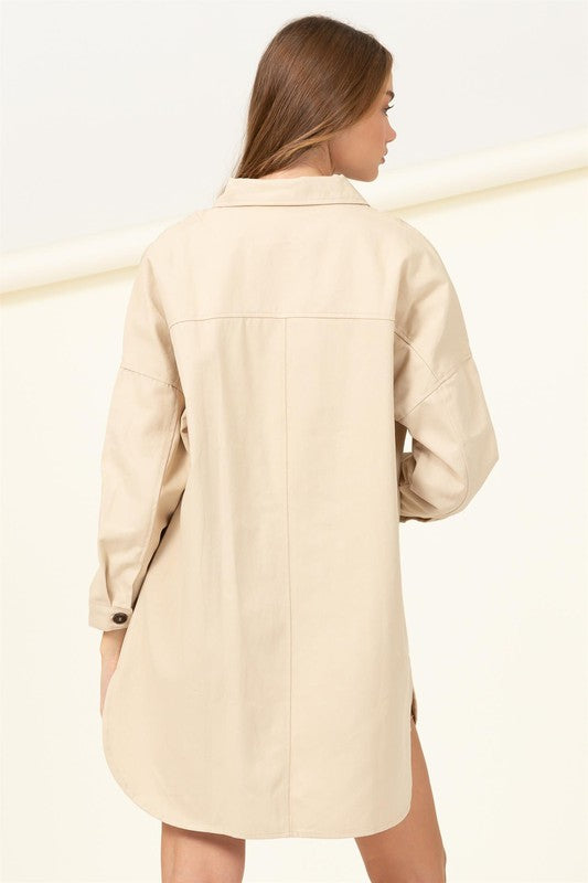Sweet Fling Oversized Shirt Jacket - Premium  from HYFVE - Just $33.98! Shop now at Alexi and Gray